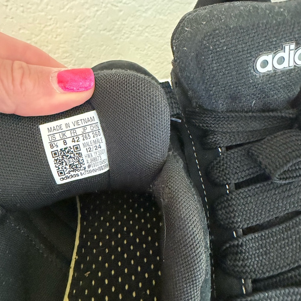 adidas Black Low-Top Lace-Up Sneakers with White Logo